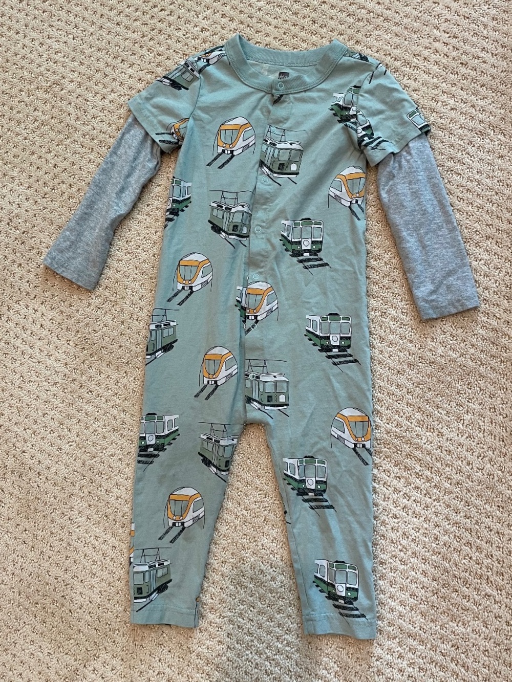 Tea Collection Stockholm Metro Layered Romper 18-24M Trains